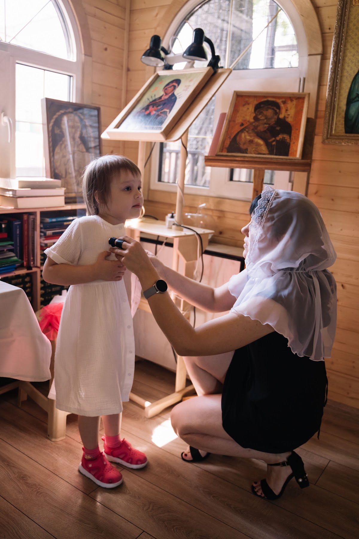 фотосессия таинства крещения Вероники