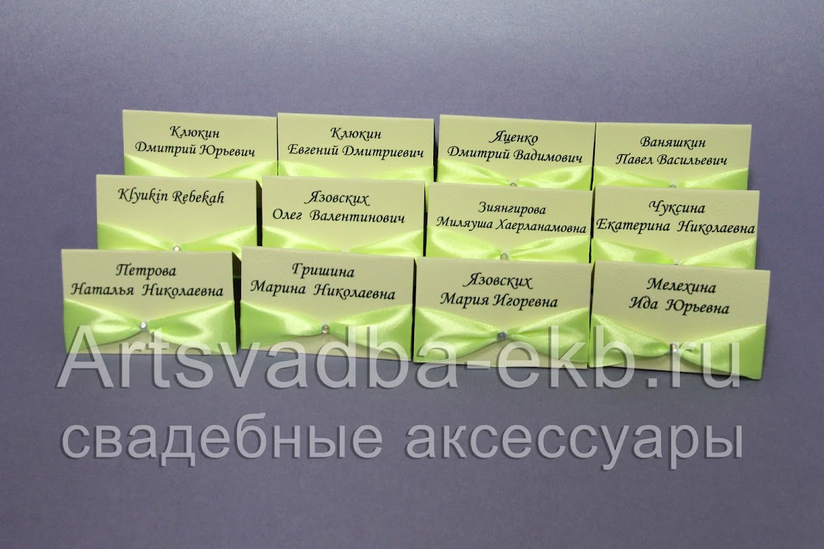 Рассадочные карточки,номера на столы,план расссадки для гостей.