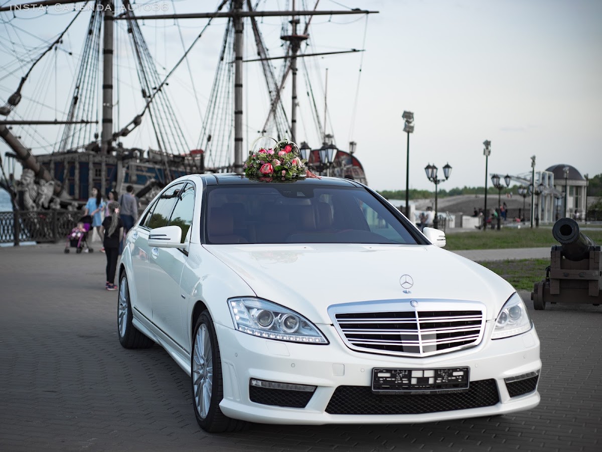Mercedes S221 белый лонг
