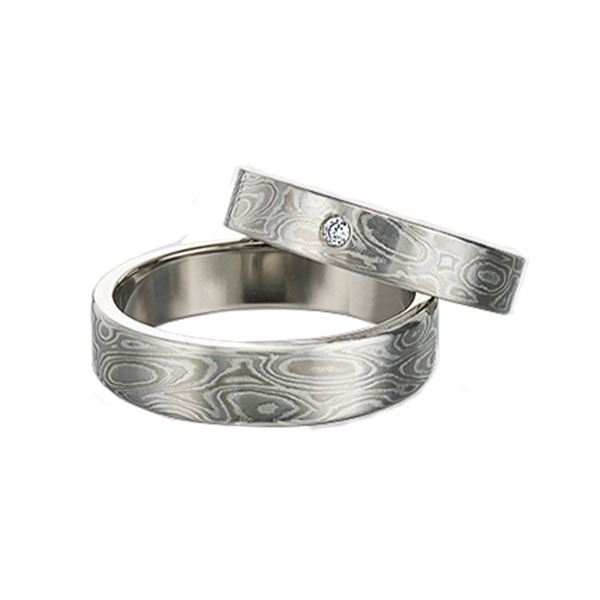 Обручальные и помолвочные кольца Mokume Gane
