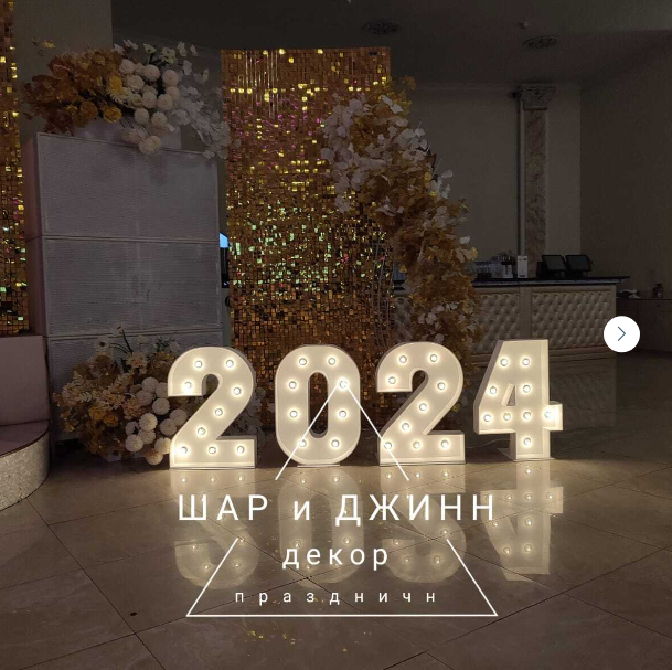 Аренда и изготовление светящихся цифр и букв и надписей.
