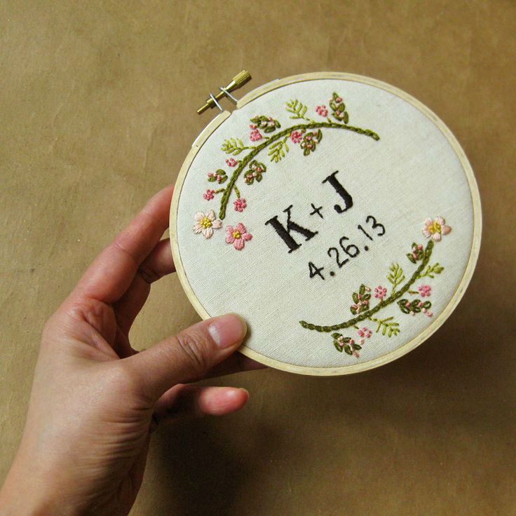 Подушечки для колец (Пяльцы с вышивкой).