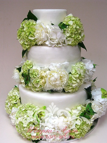 Торты с живыми цветами