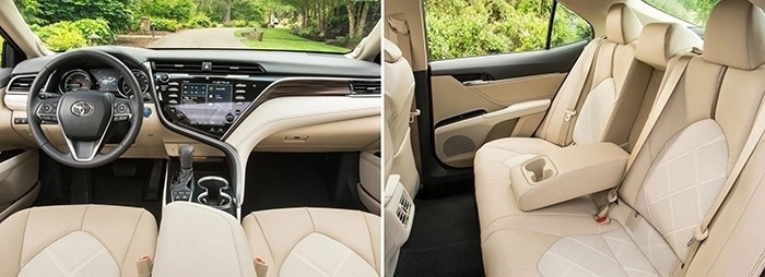 Toyota Camry белый на светлом салоне