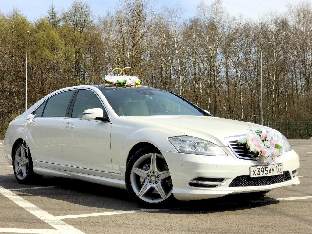 Мерседес S-класса, AMG, W221, белого цвета