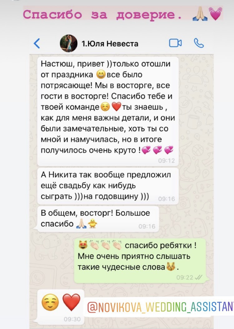 Отзывы моих невест
