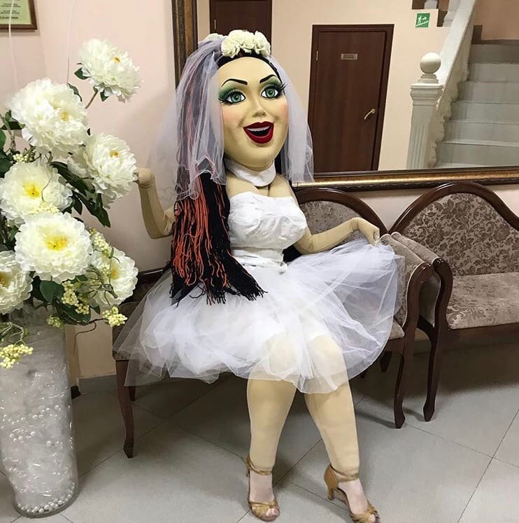 Ростовая кукла "Анжелика" Образы - девушка в красном, солдатка, невеста, снегурочка