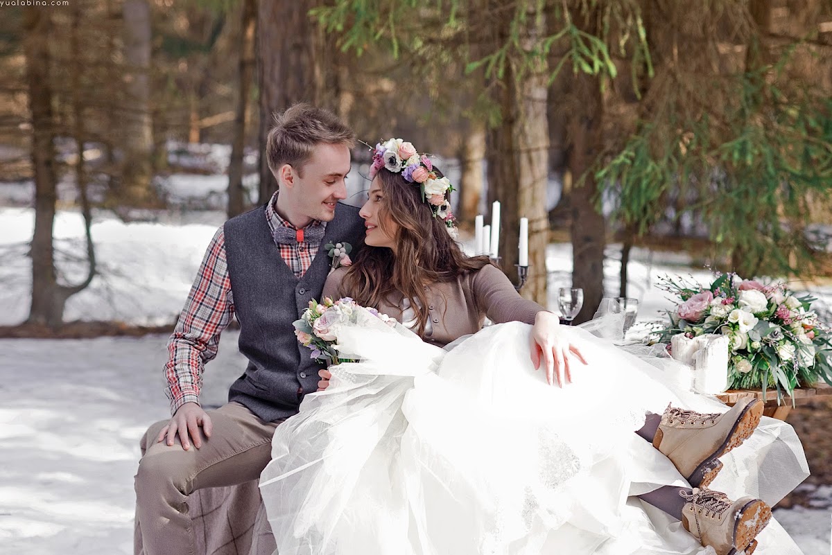 Love-story в зимнем лесу