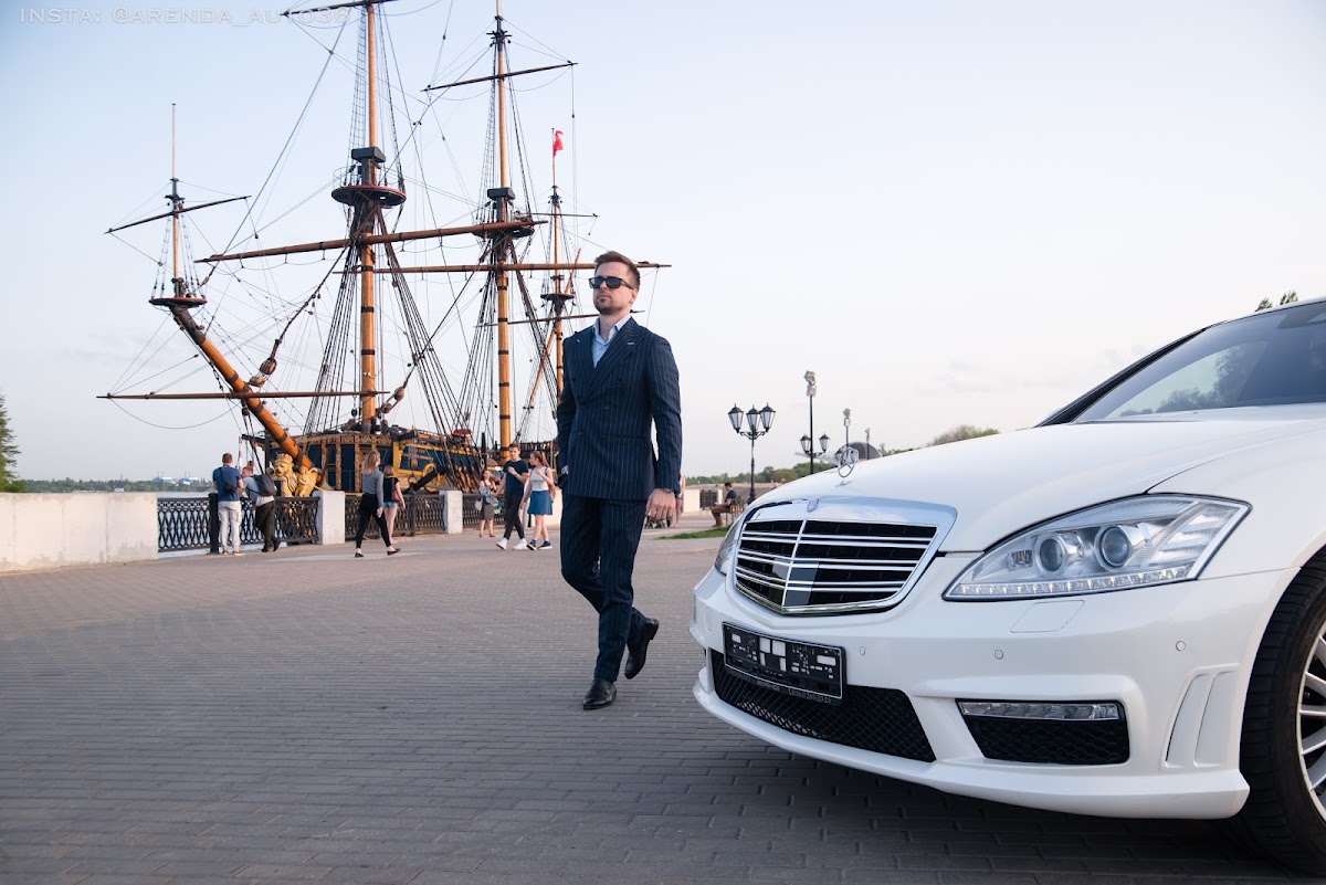 Mercedes S221 белый лонг