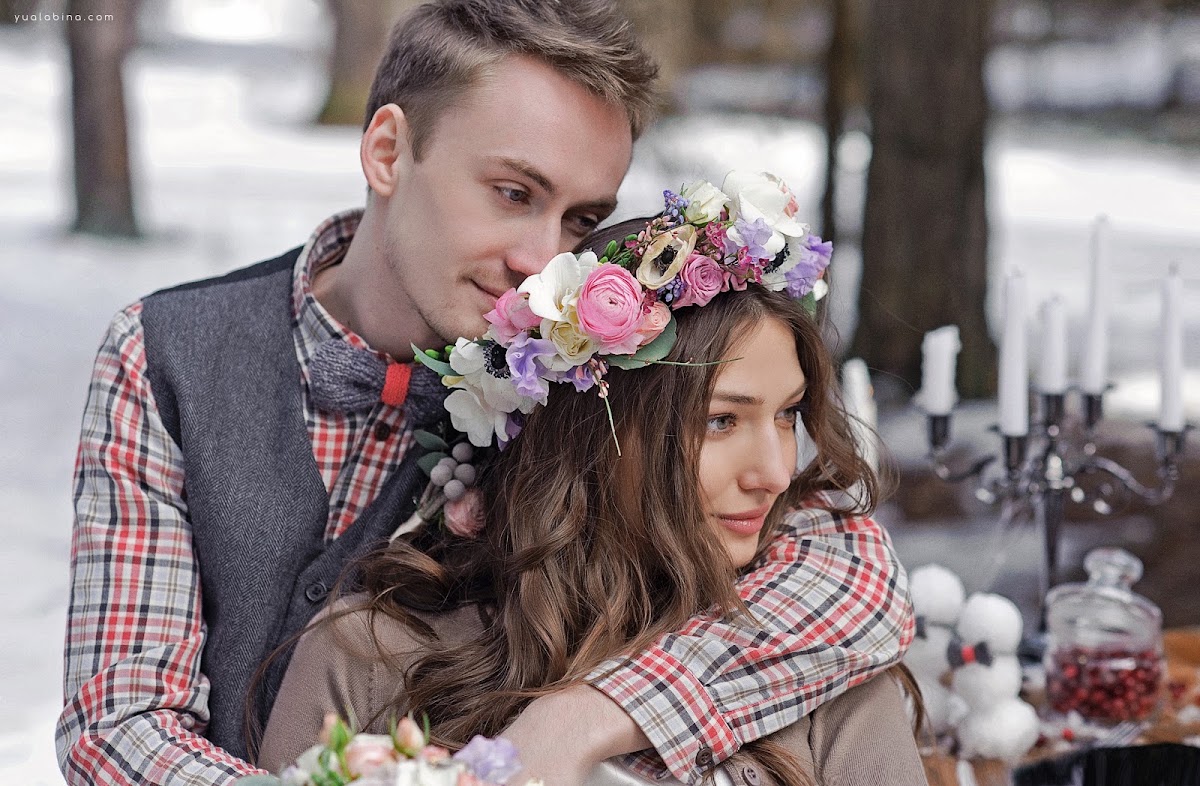 Love-story в зимнем лесу
