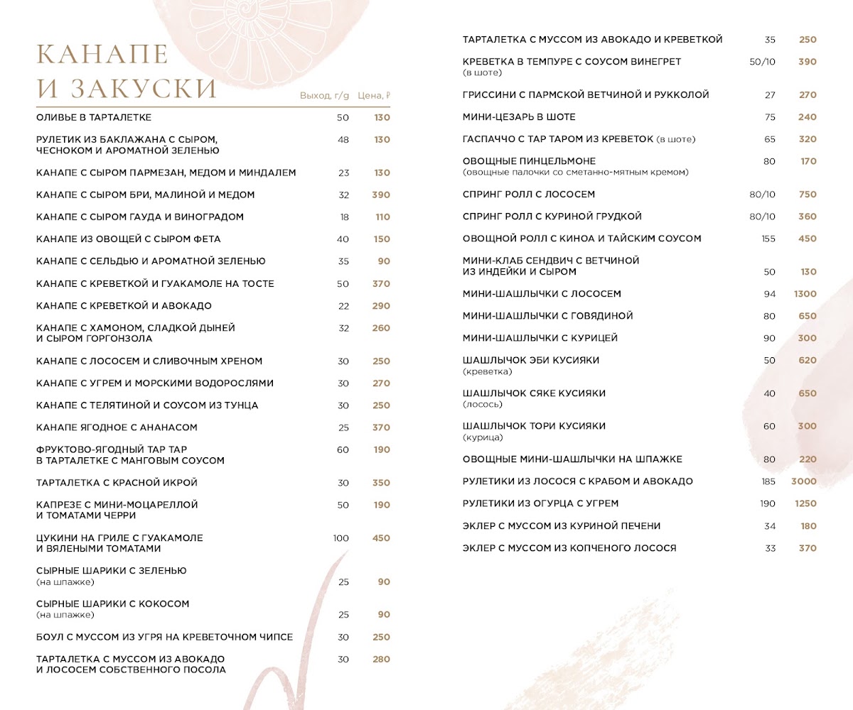 Фуршетное меню