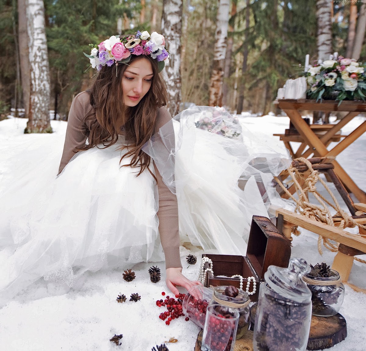 Love-story в зимнем лесу